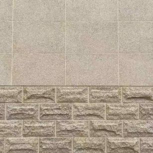 山东 黄金麻自然面蘑菇石配荔枝面干挂