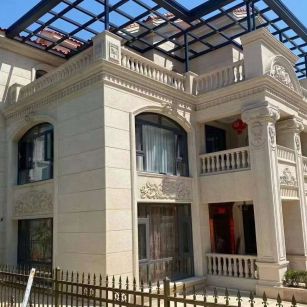 山东 黄金麻花岗岩荔枝面别墅外墙干挂