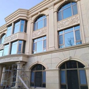 山东 黄金麻花岗岩别墅外墙干挂