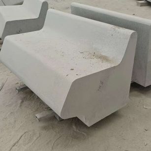 山东 芝麻白花岗岩异形坐凳，石凳