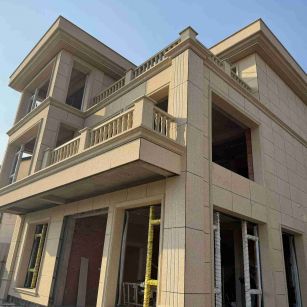 山东 黄金麻花岗岩石材荔枝面外墙干挂效果展示