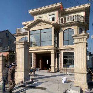 山东 黄金麻花岗岩荔枝面别墅外墙干挂私家专属