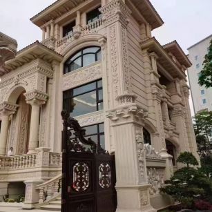 山东 黄金麻花岗岩别墅外墙干挂效果展示