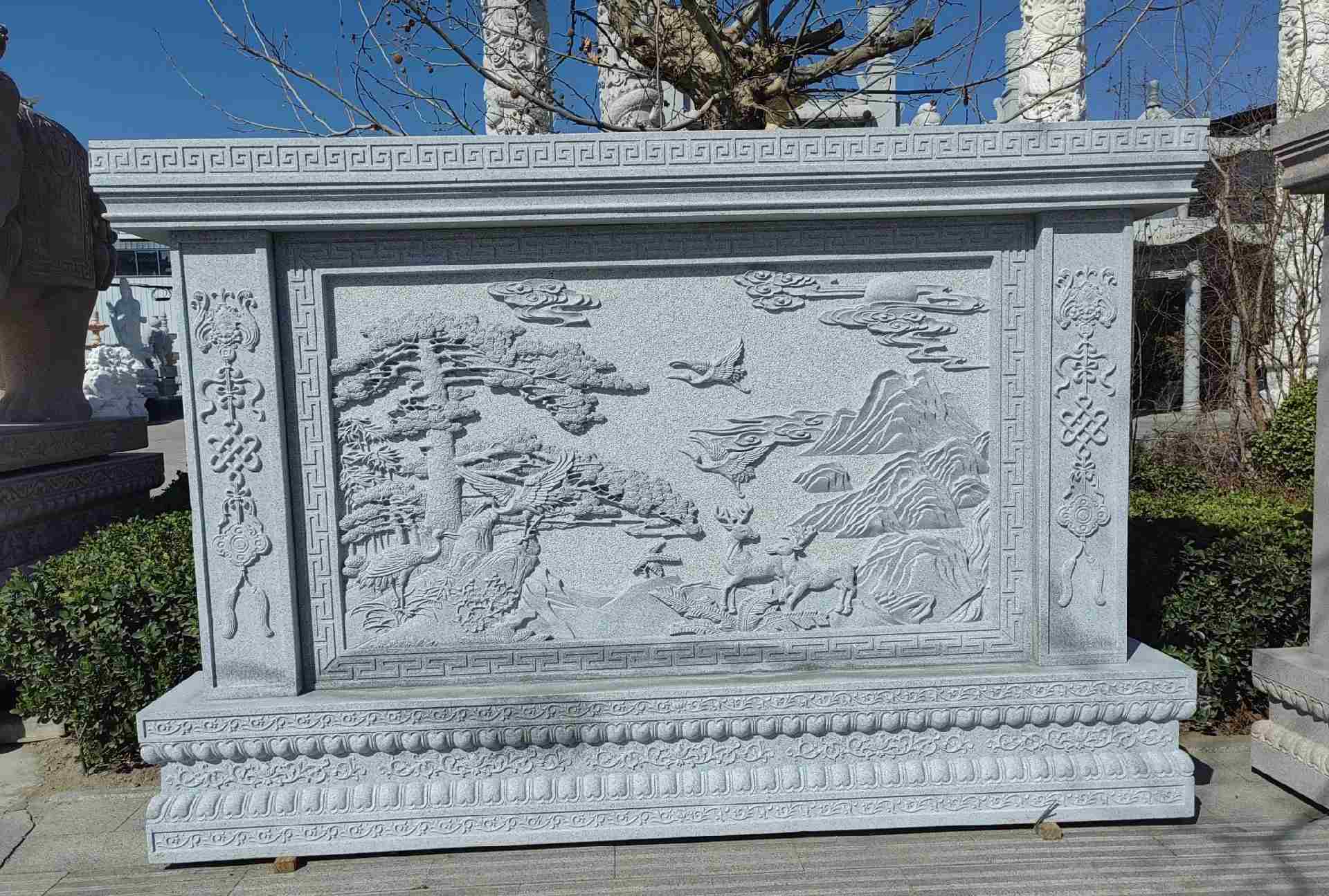 山东 芝麻白大型照壁，屏风，影壁