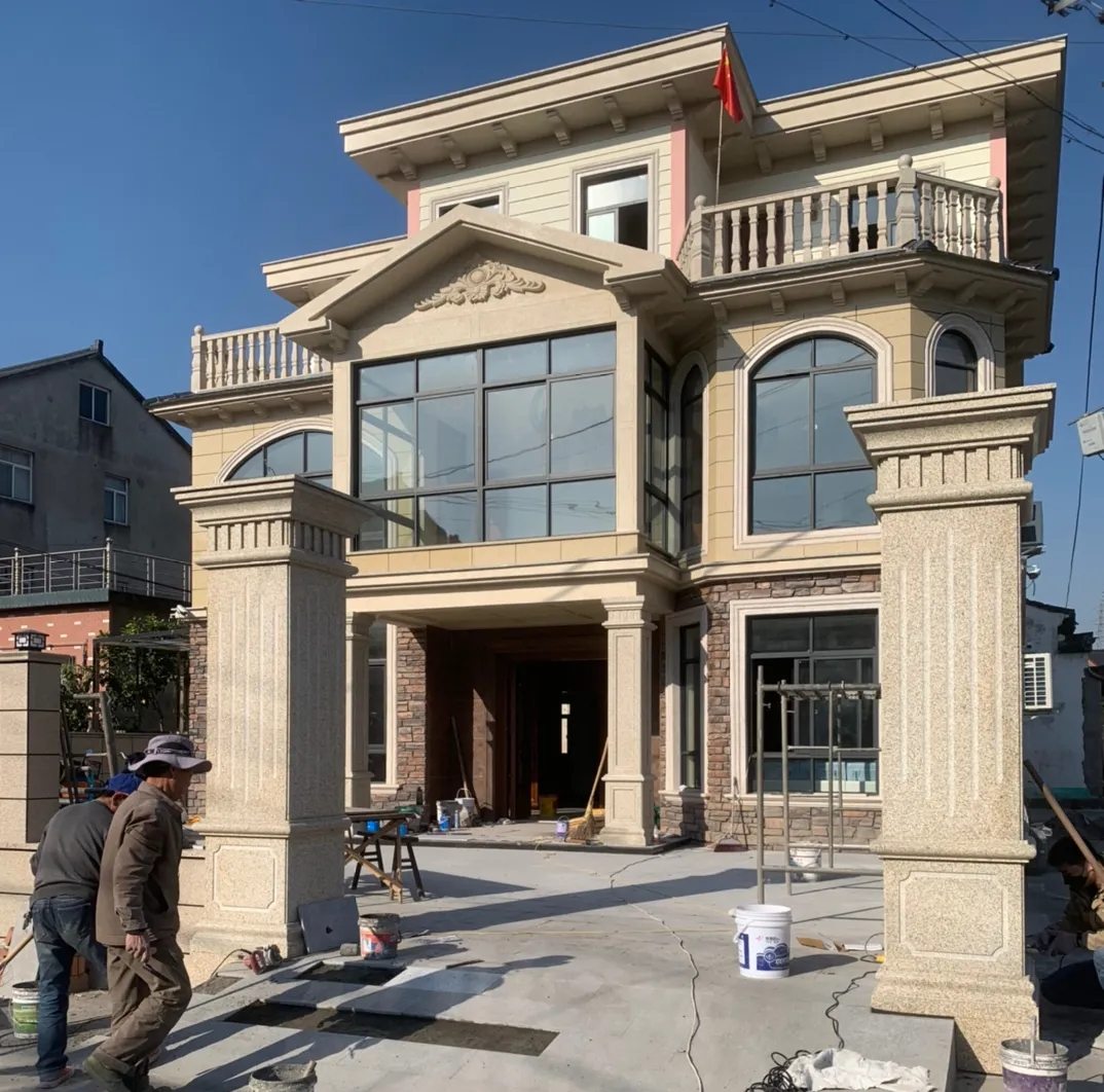 山东 黄金麻花岗岩荔枝面别墅外墙干挂私家专属