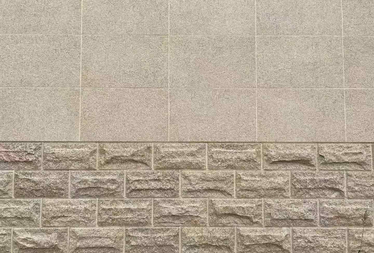 山东 黄金麻自然面蘑菇石配荔枝面干挂