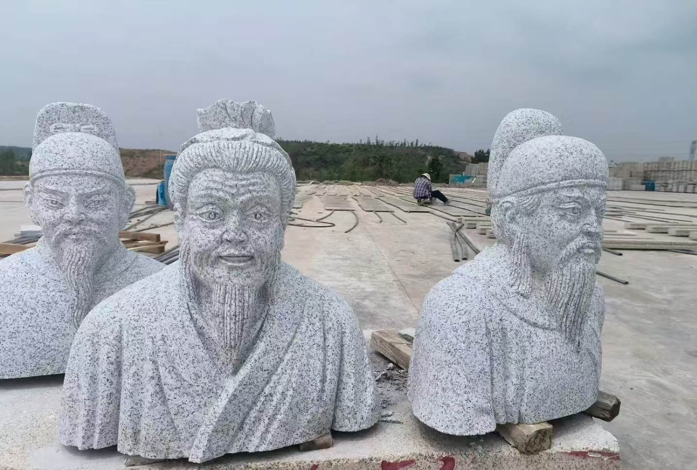 山东 白麻花岗岩石材人物立体雕刻